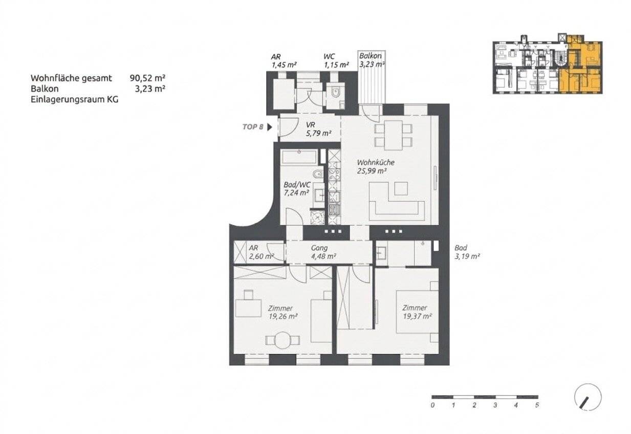 Altbauwohnung mit Parkblick und Balkon