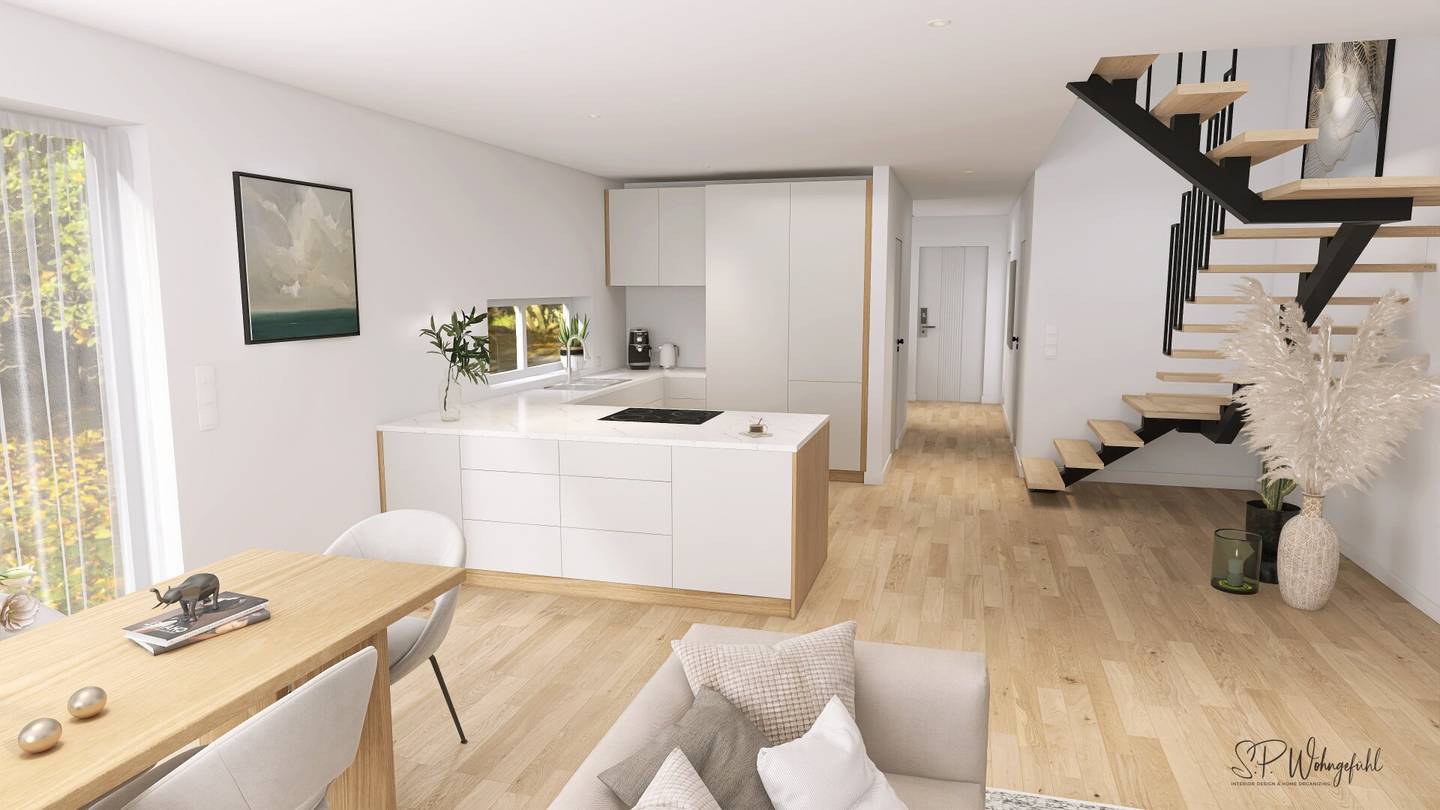 New build semi-detached house with garden and terrace