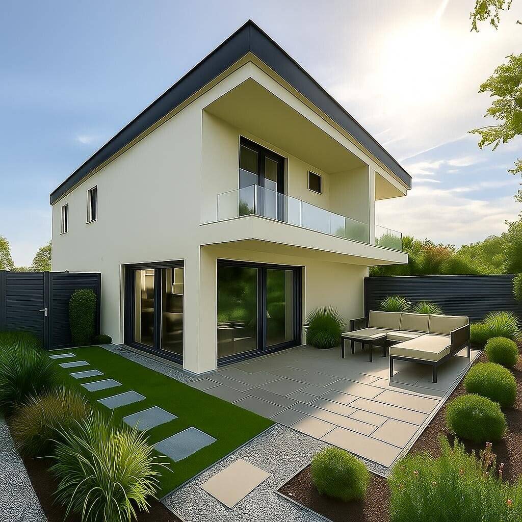New build semi-detached house with garden and terrace