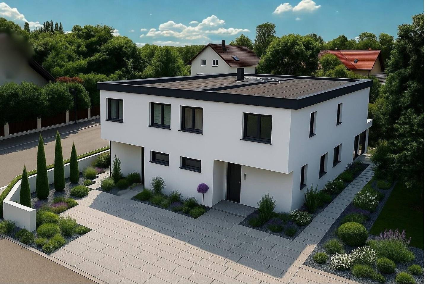 New build semi-detached house with garden and terrace