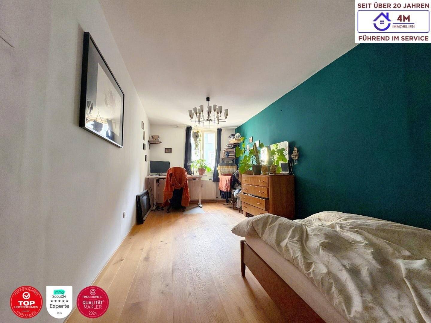 Helle 2 Zimmer Wohnung mit Parkett und Lift