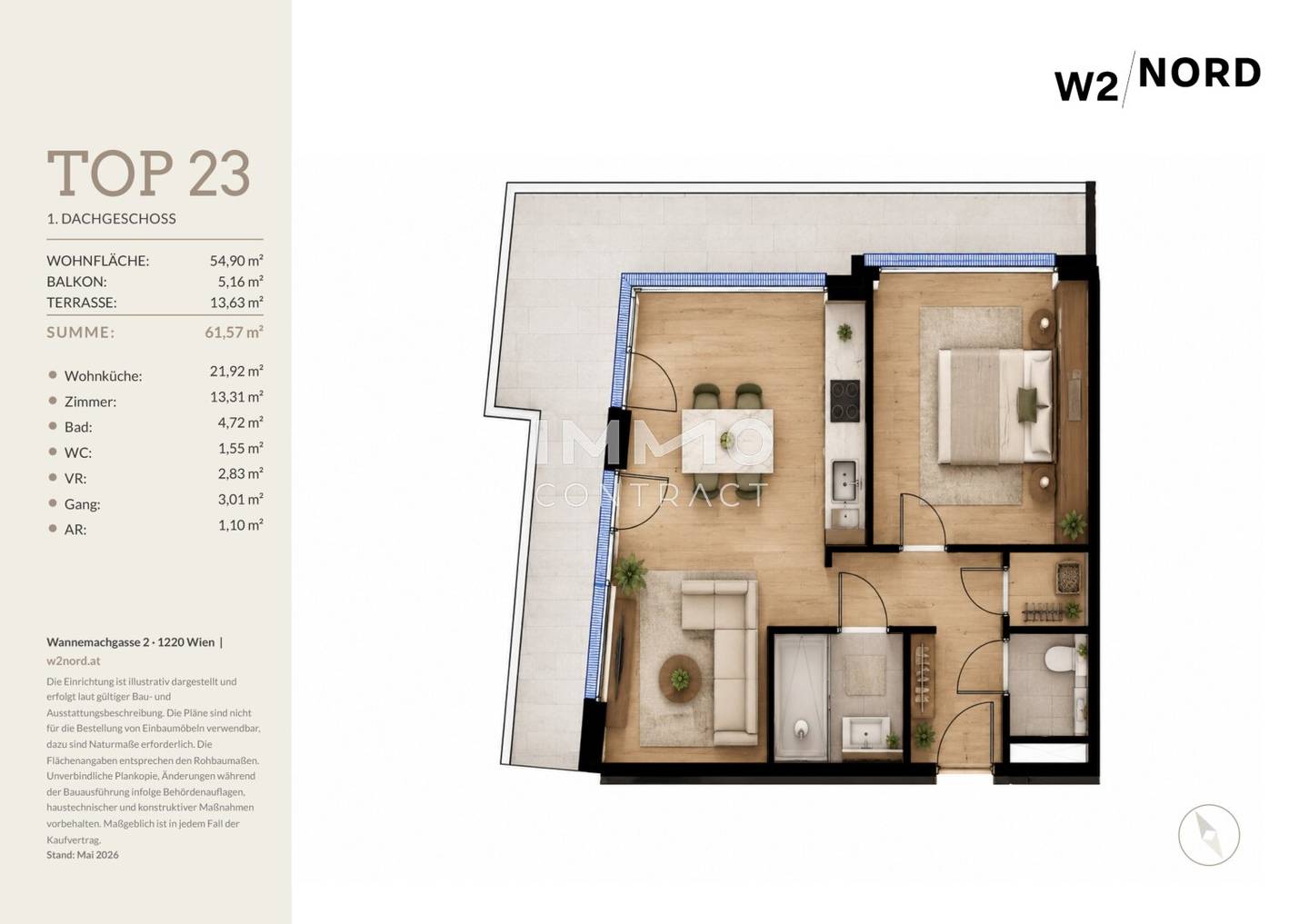 Neubauwohnung mit Balkon und Terrasse in Floridsdorf
