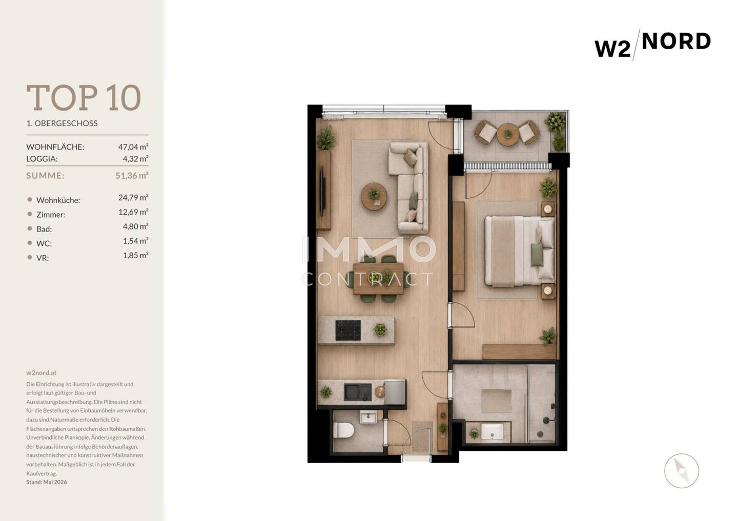 Investment apartment with loggia and smart home in Floridsdorf