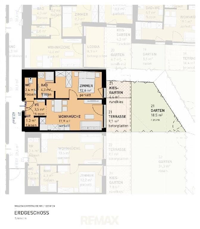 Neubauwohnung mit Terrasse und Garten in Wien