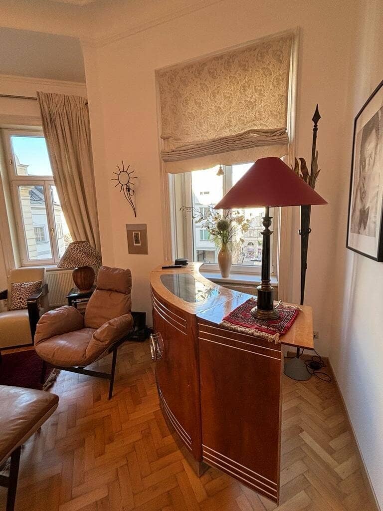 Furnished Historic Apartment with Fireplace and Sauna in Prime Location