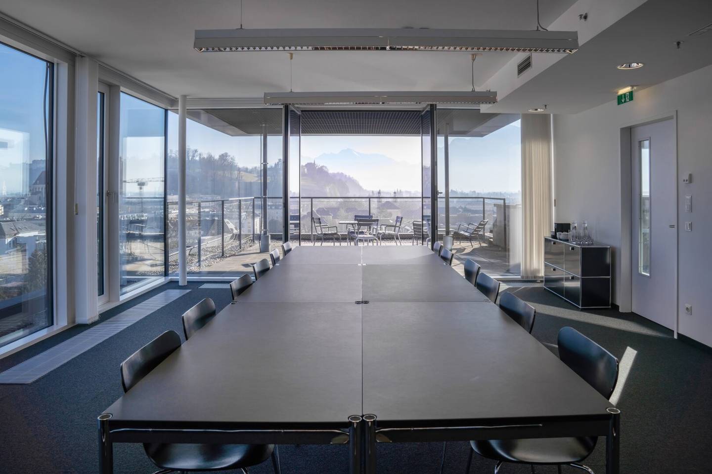 Meeting Room with Rooftop Terrace in High-Rise