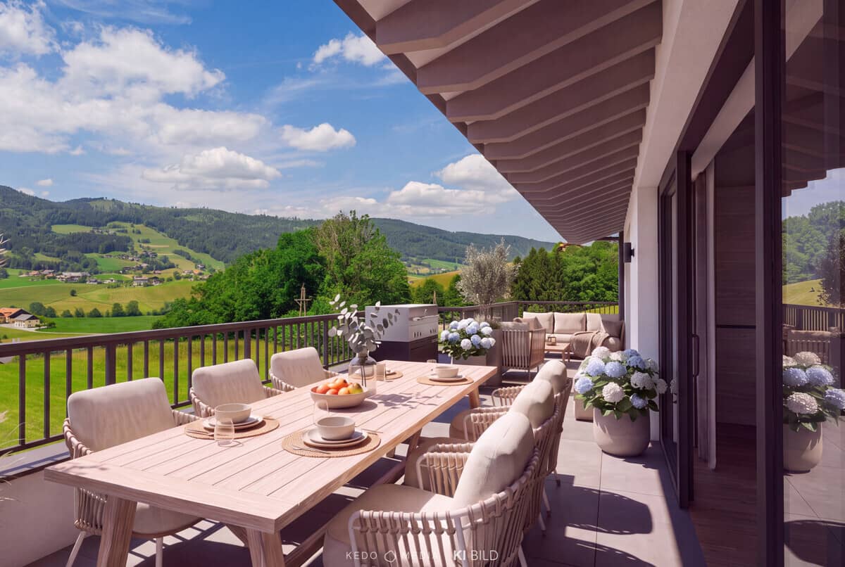Attic apartment Mondsee terrace