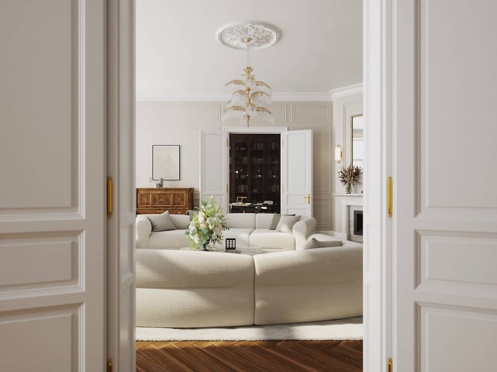 Altbau apartment with balcony and fireplace in historic Beletage
