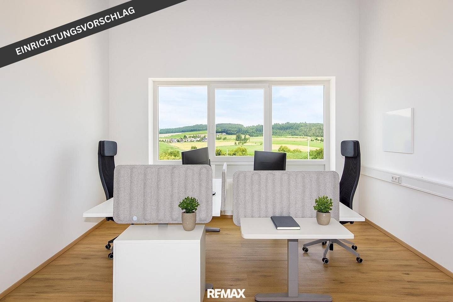 Bürofläche mit hoher Raumhöhe und Parkplätzen