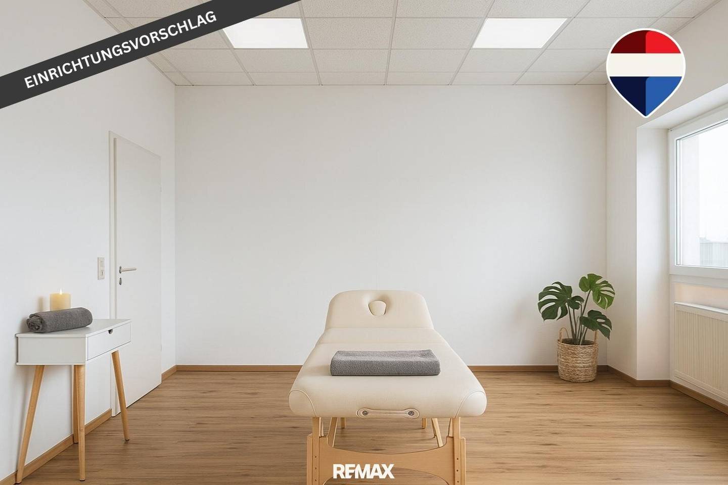 Bürofläche mit hoher Raumhöhe und Parkplätzen