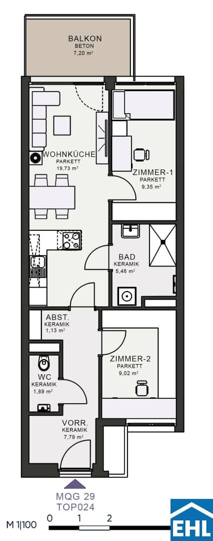 Apartment with Balcony in Messequadrant