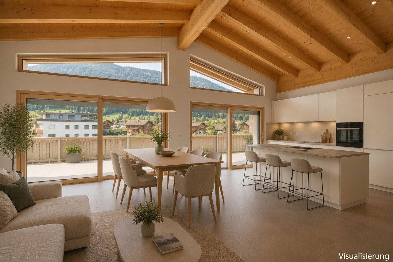 Dachgeschosswohnung mit großer Terrasse und Panoramablick