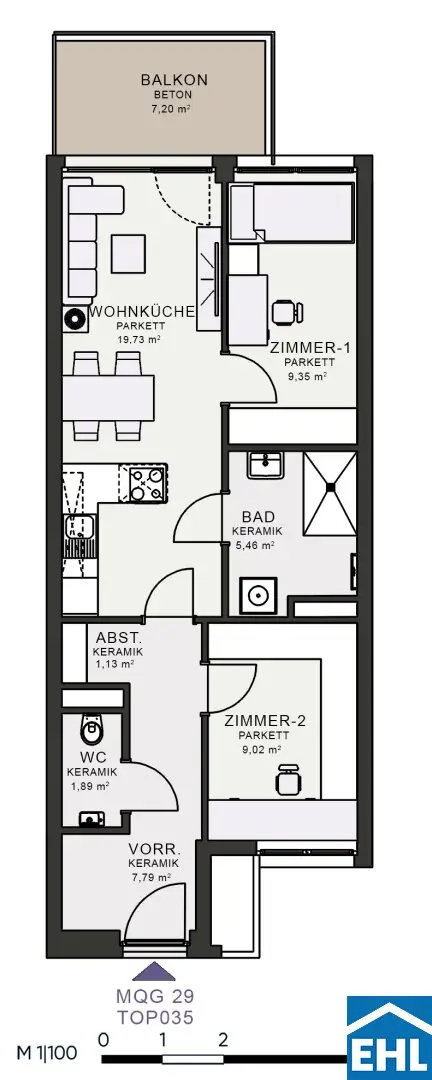 New build apartment with balcony near Messe Graz