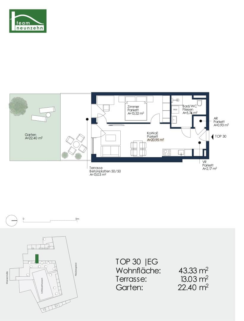Ground floor apartment with garden and terrace