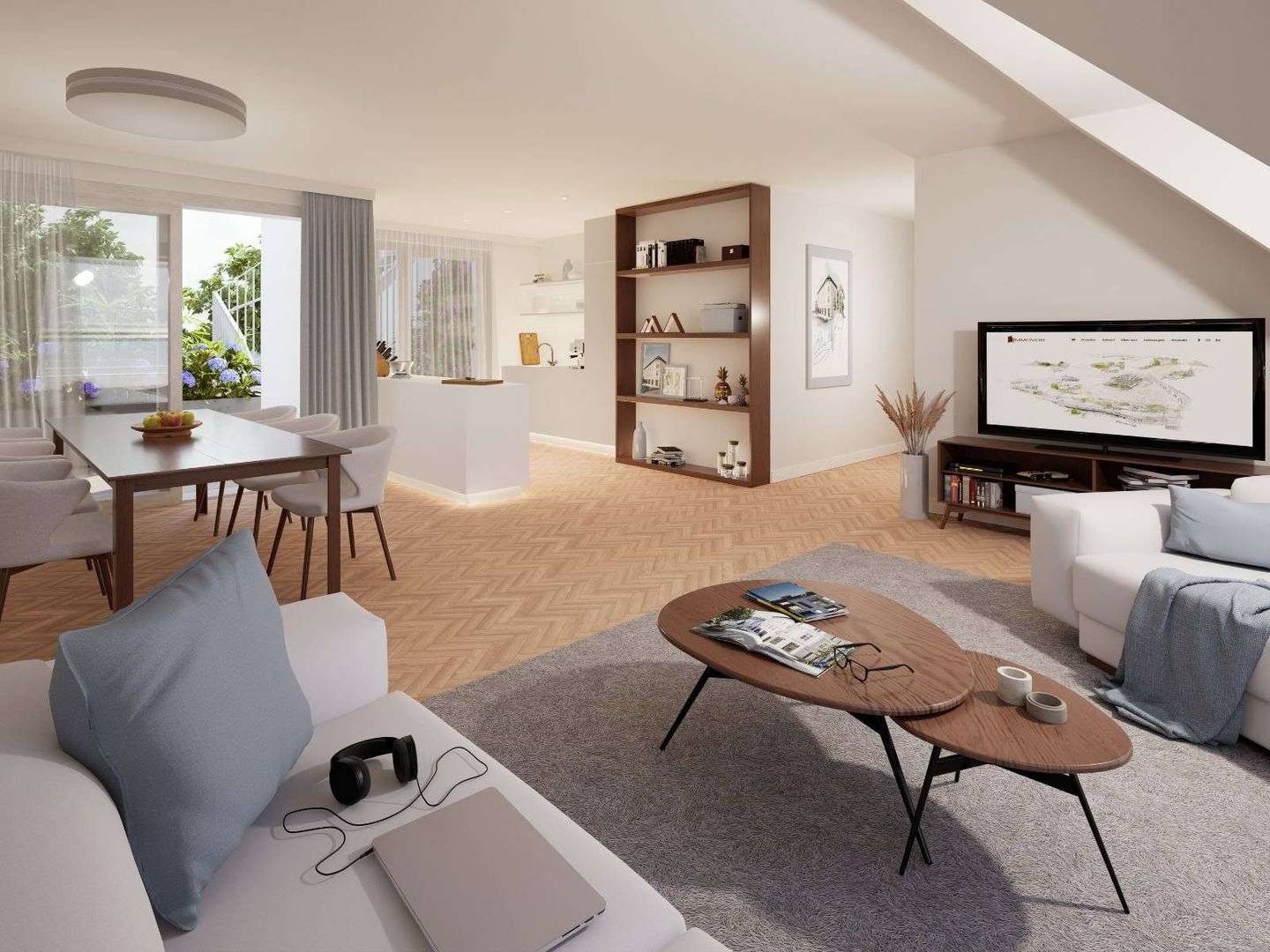 Penthouse apartment with air conditioning and parquet flooring