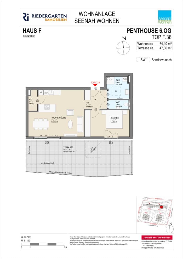 Penthouse with terrace near Europapark and Wörthersee