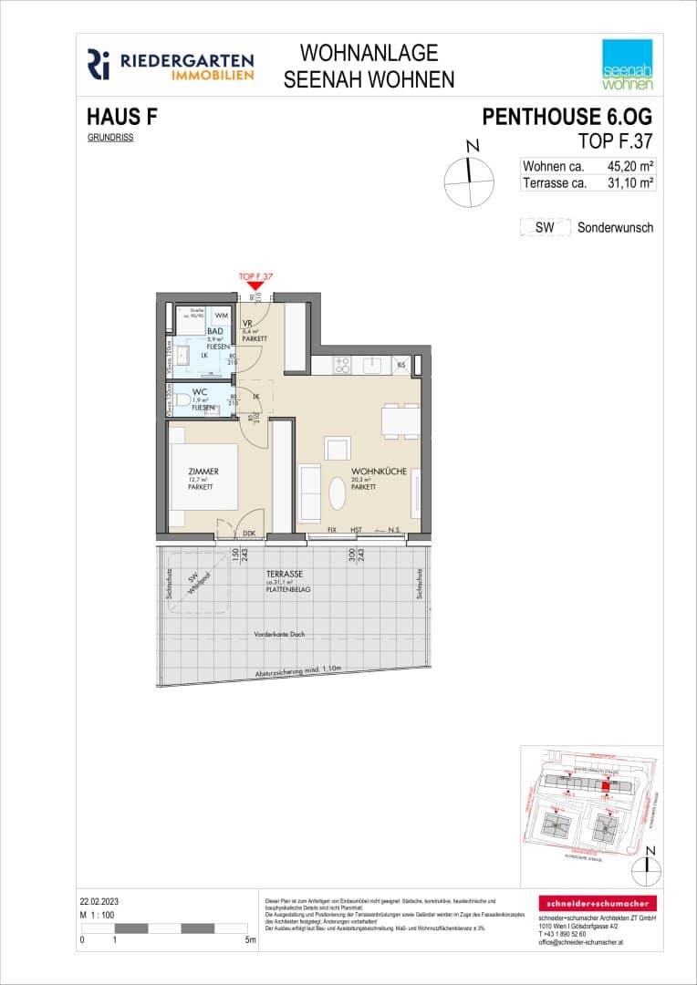 Penthouse with rooftop terrace near Lake Wörthersee