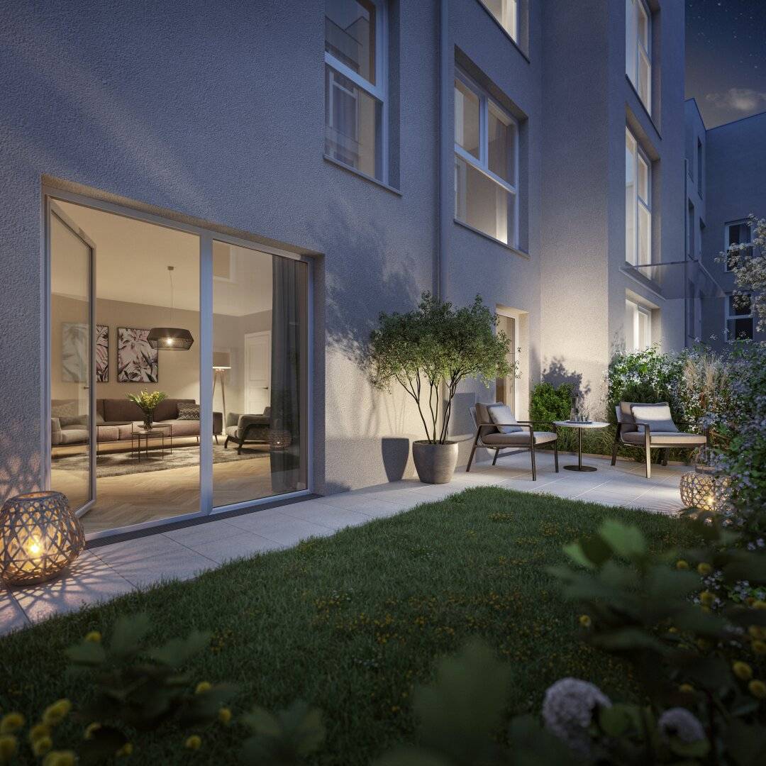 2-room serviced apartment with terrace and garden | commission-free for the buyer | Vienna Mariahilf