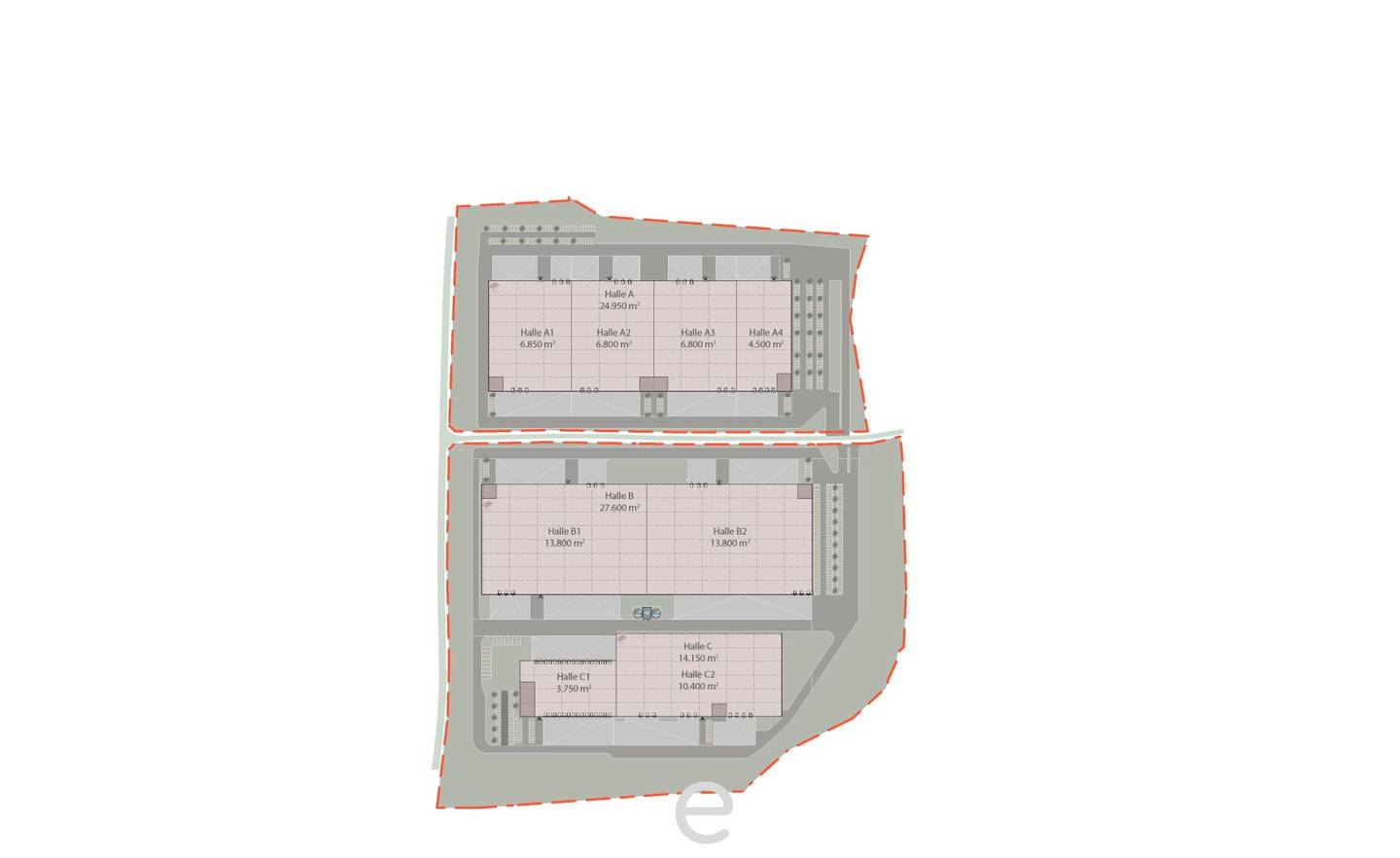 Modern logistics hall with docks and ramps in St. Pölten Nord