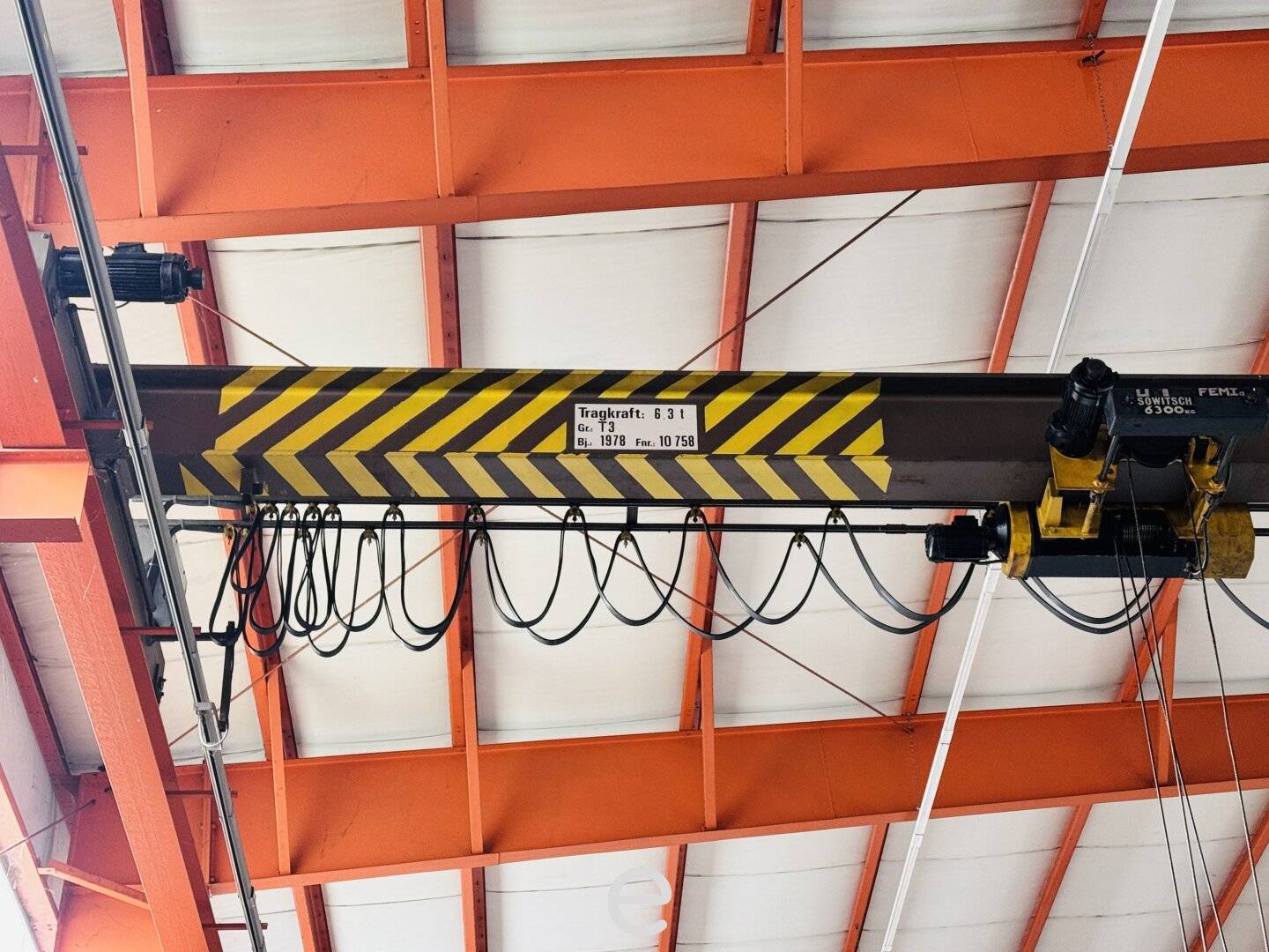 Warehouse hall with overhead crane and roller doors in Schlatt