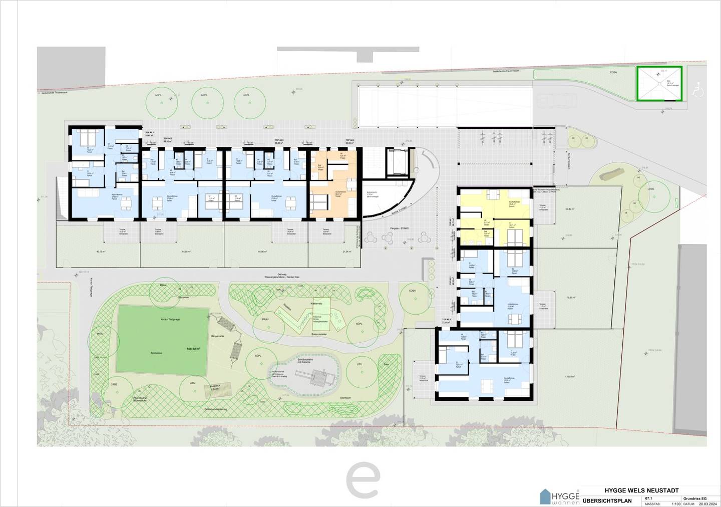 Ground floor apartment with garden and terrace in new build