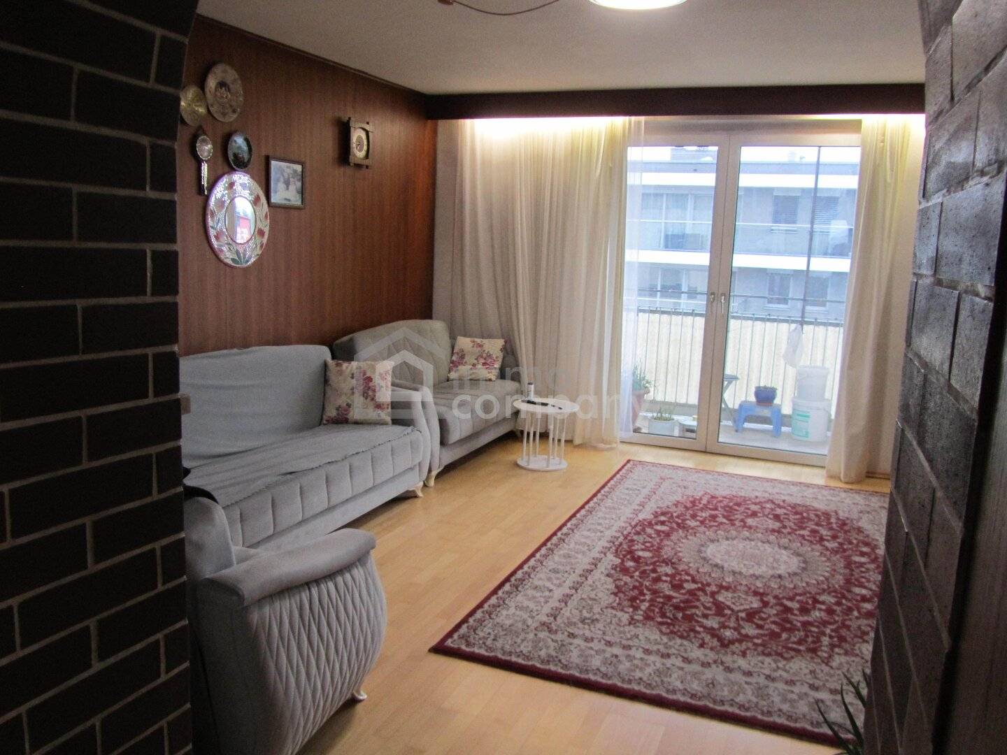 Apartment sunny balcony with city view