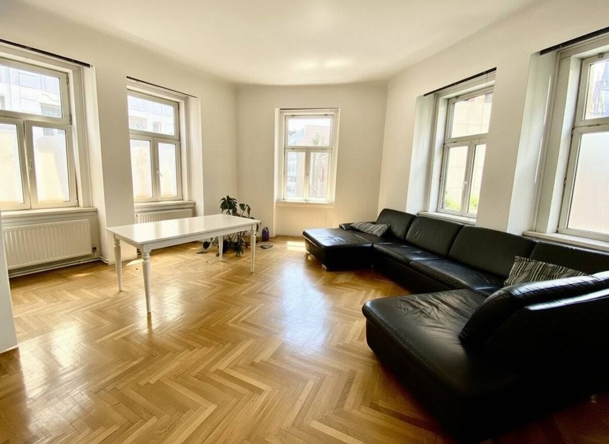 Sunny and stylish period apartment: Prime location near Mariahilferstraße, 3 rooms + kitchen, 2nd floor, U6-Westbahnhof, U3-Zieglergasse