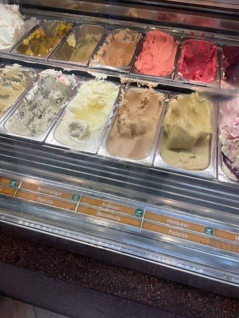 Long-established ice cream café busy main square suitable for season start