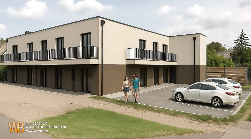 Erstbezug mit 65m² WFL + 7,5m² Balkon, gr. Wohnküche &amp; 2 SZ, PKW-Stellplatz