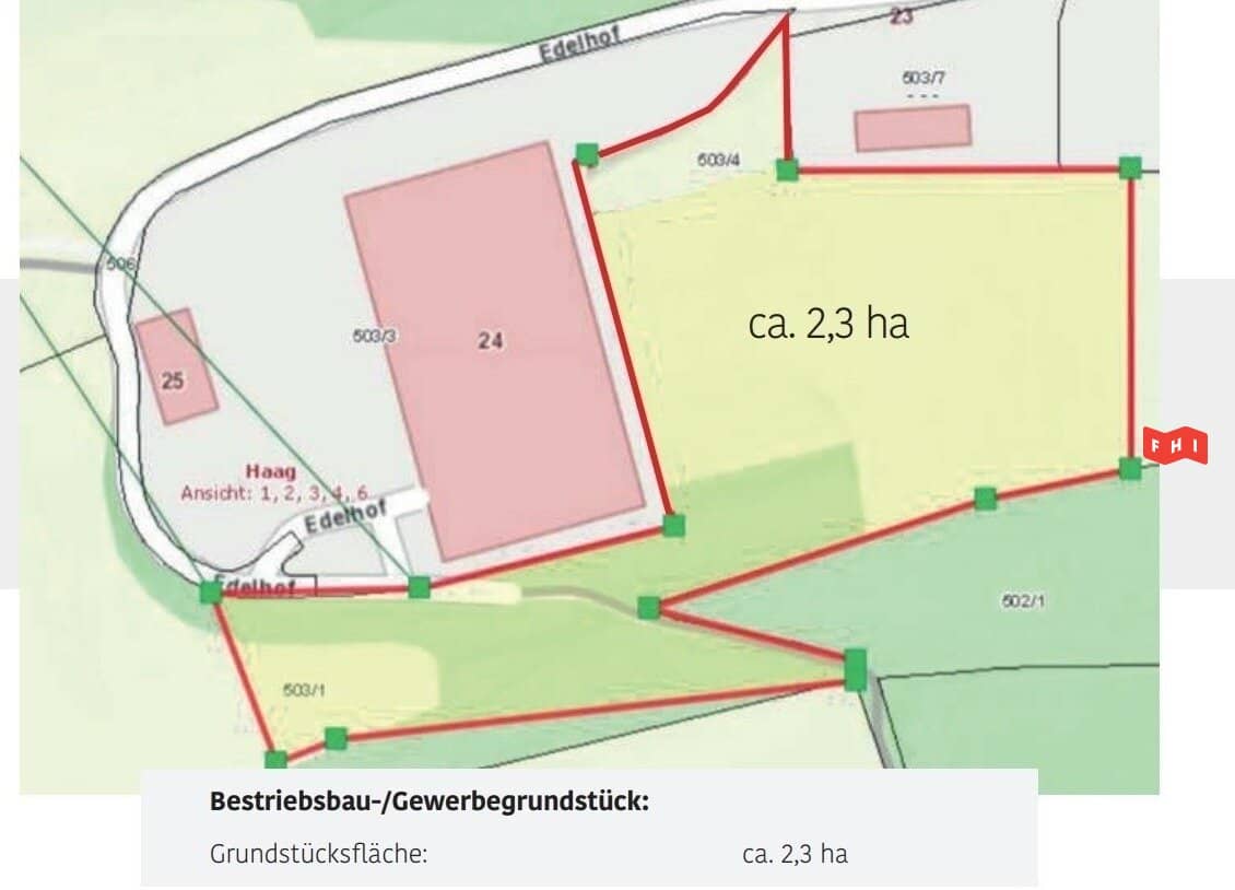 Großes Betriebsbaugrundstück in Stadt Haag nähe Autobahn zu verkaufen