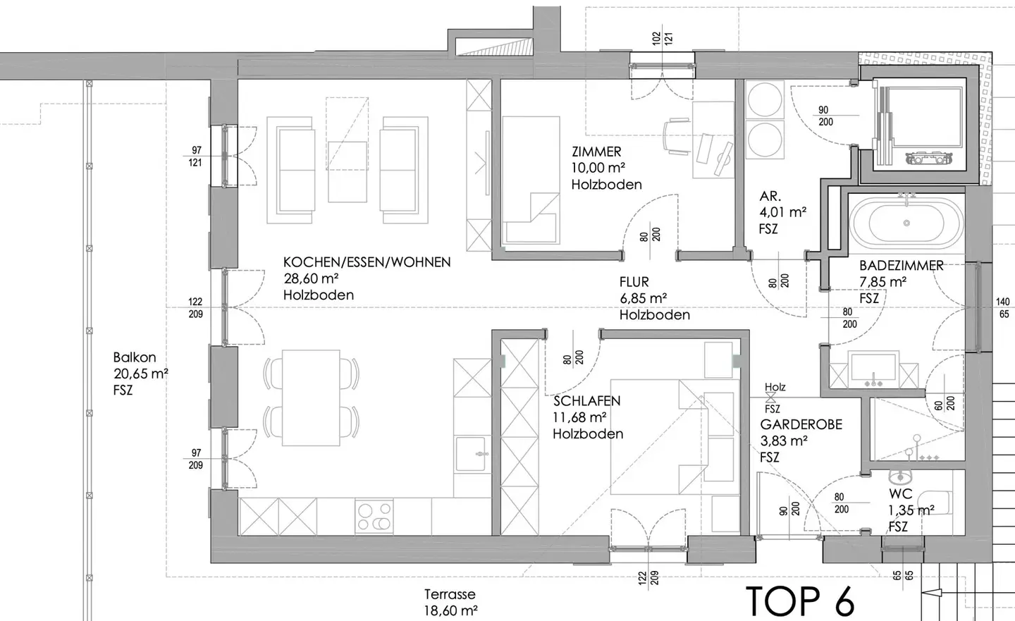Salzburg/ANIF: Exklusive 3-Zimmer-Neubauwohnung mit großer Terrasse