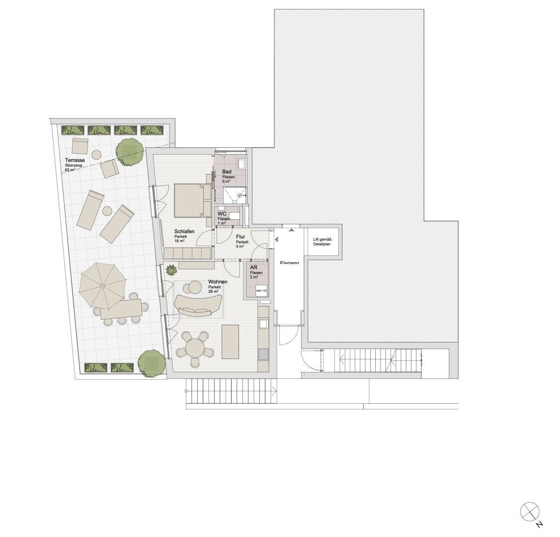 2-room new build apartment in Riedenburg