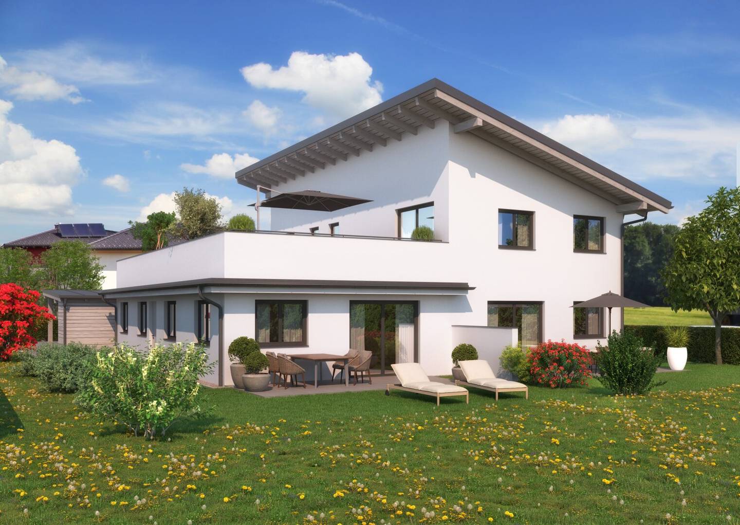 Fernblick 3: 3-Zimmer-Gartenwohnung in Perwang am Grabensee