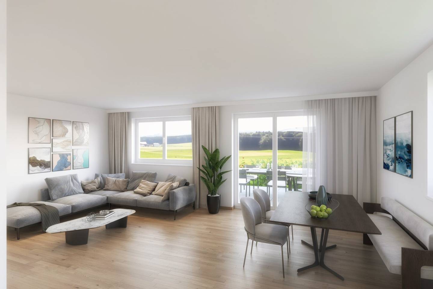 Fernblick 3: 3-Zimmer-Gartenwohnung in Perwang am Grabensee