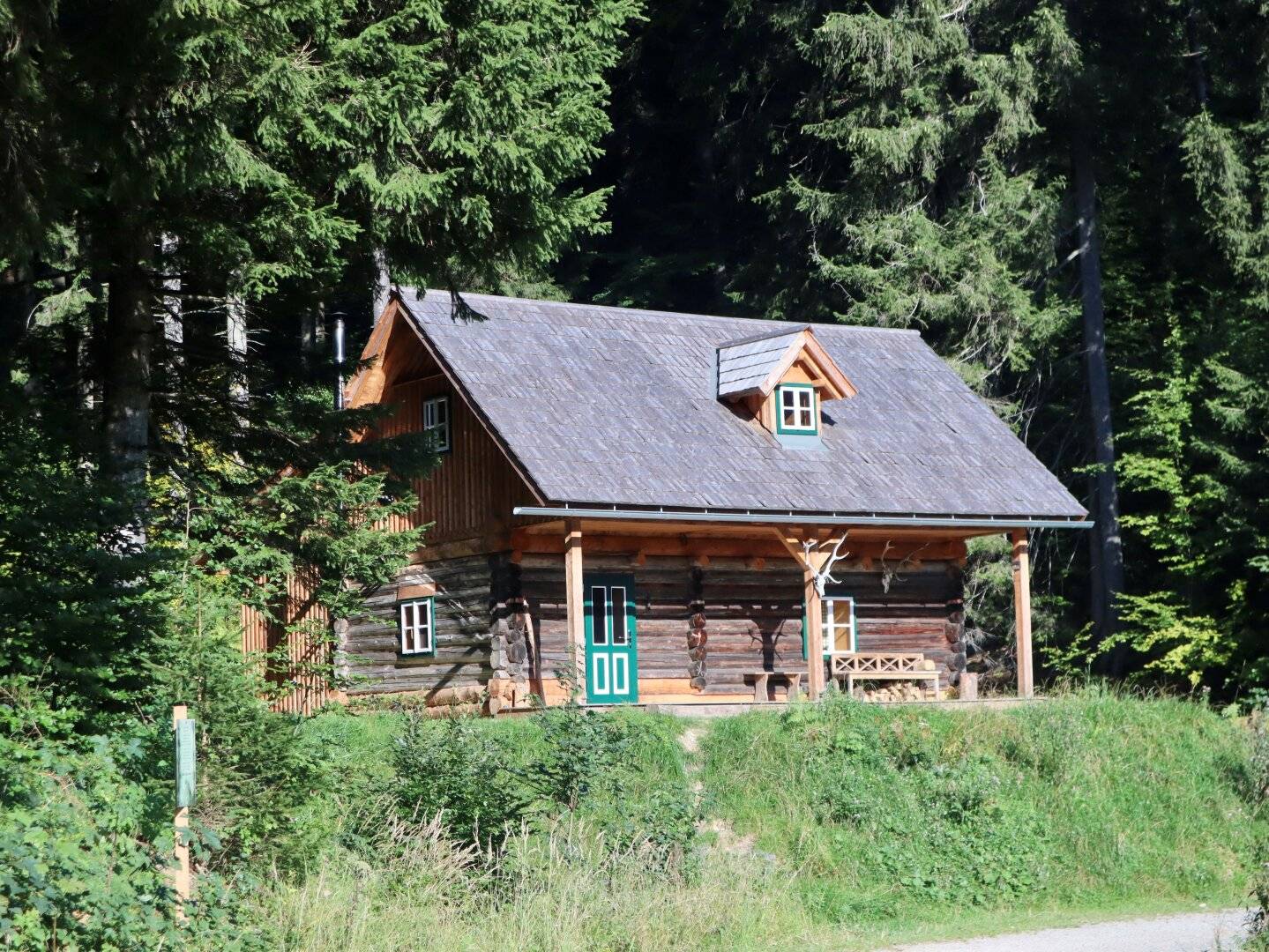 Forest hut in nature resort