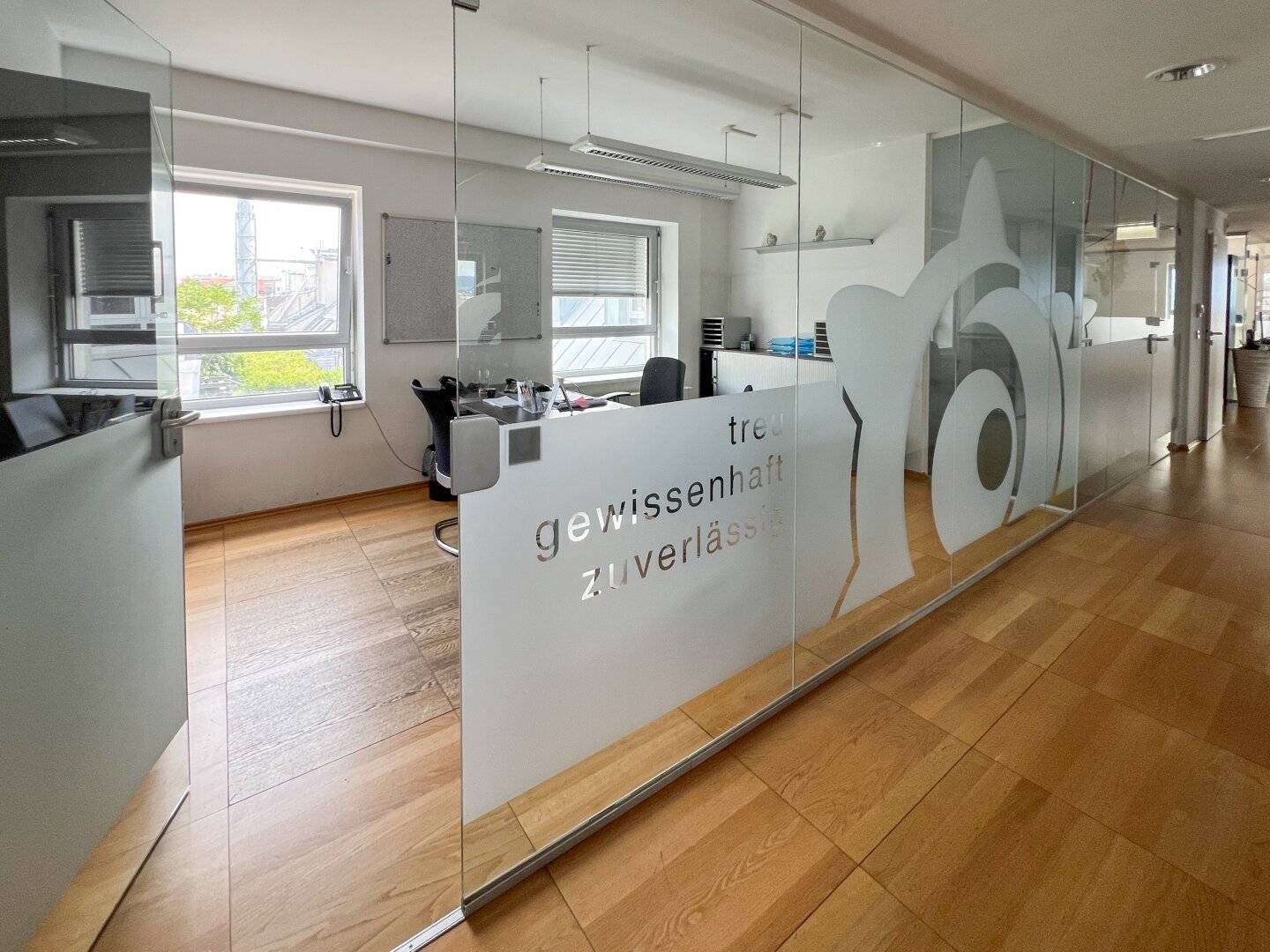 Very bright and friendly office with Vienna view