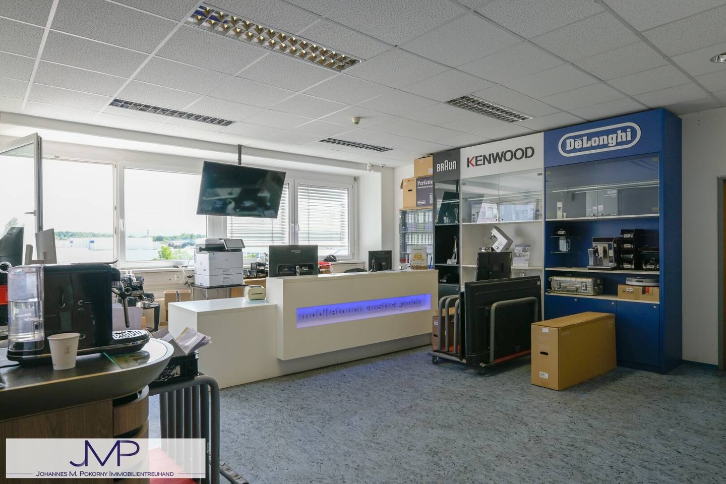 Bright office or workshop spaces with ramp