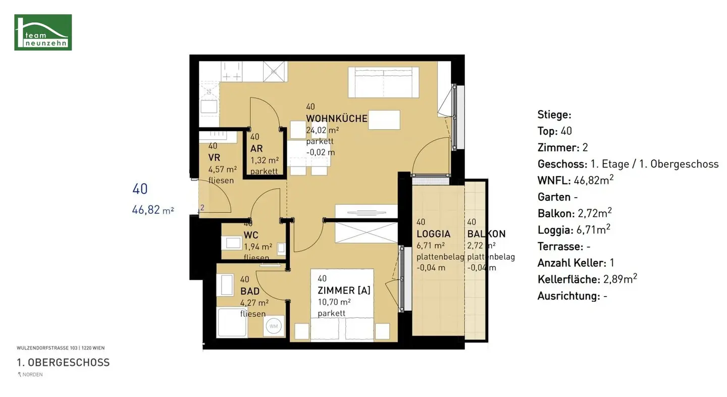 ASPERN FLATS 103 – Hochmoderner Erstbezug mit Freiflächen und Wärmepumpe!