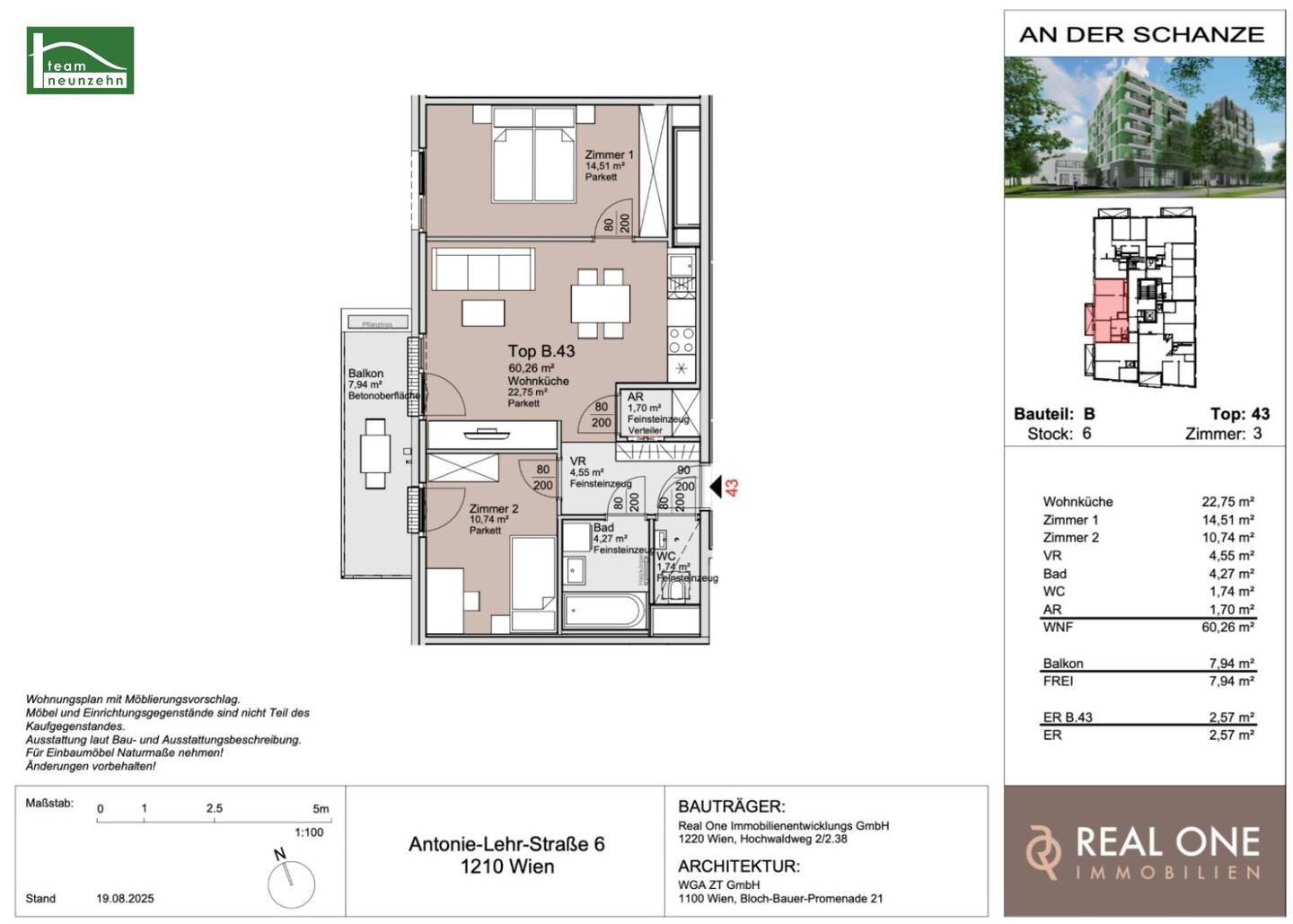 An der Schanze, First occupancy for investors near Kagran U1 and Alte Donau, Completion end of 2026