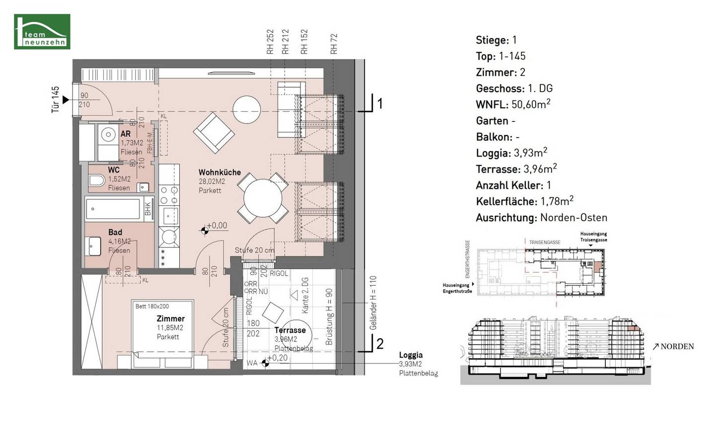 Close to the city center and close to nature: Modern apartments between Handelskai and Donau