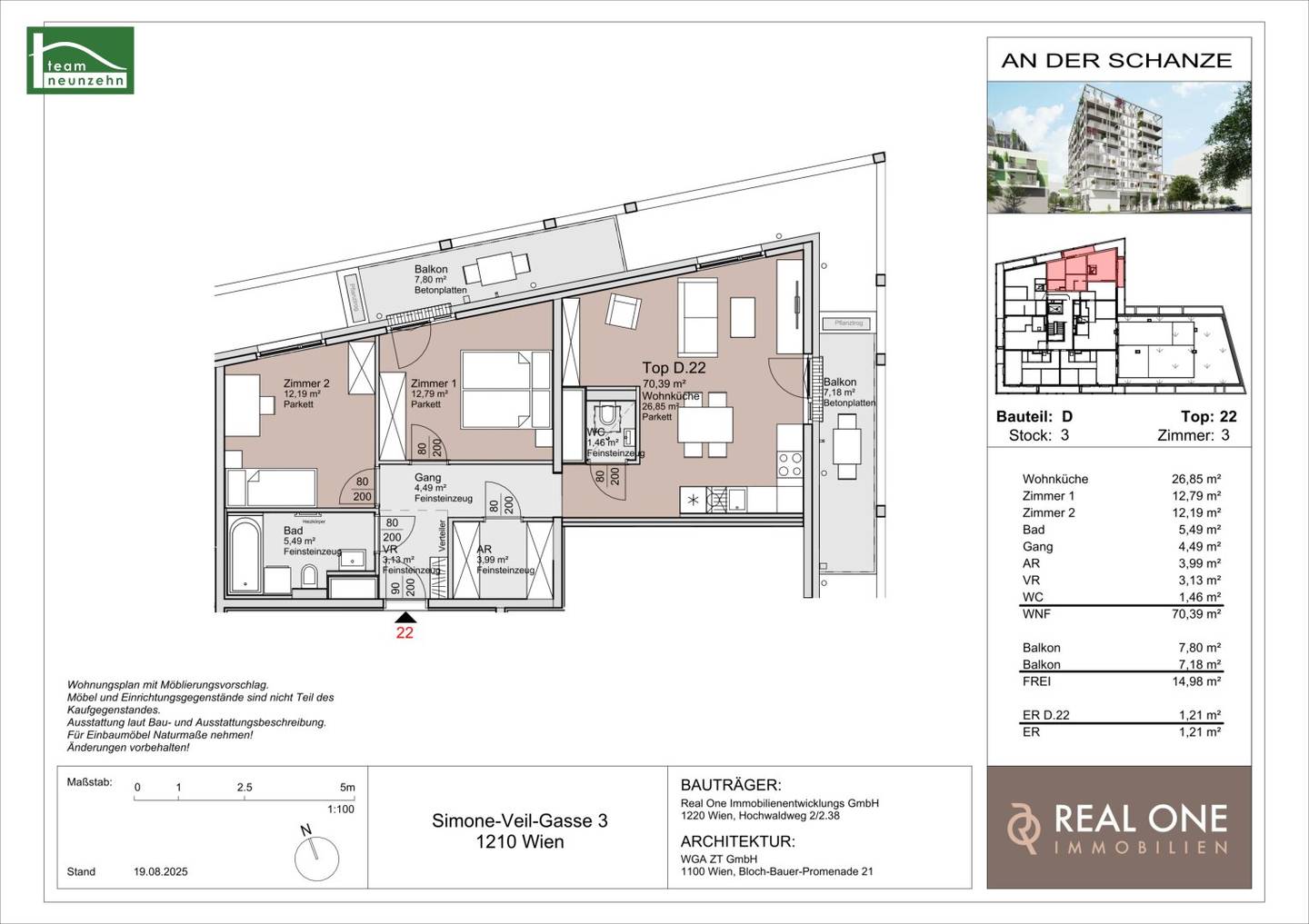 An der Schanze: Investor first occupancy near Kagran U1 and Alte Donau, completion end 2026