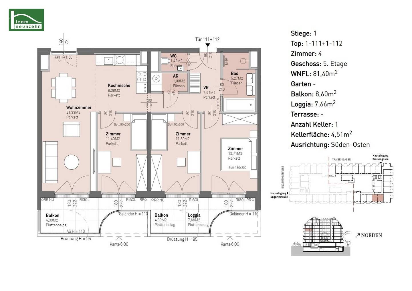Close to the city center and close to nature: Modern apartments between Handelskai and Donau