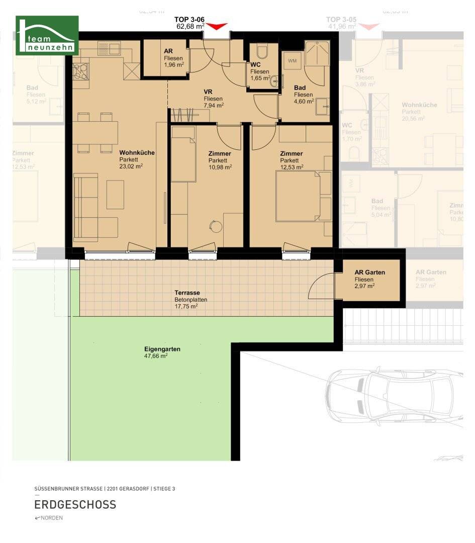 Modern new-build apartments with high-quality fittings and private outdoor spaces