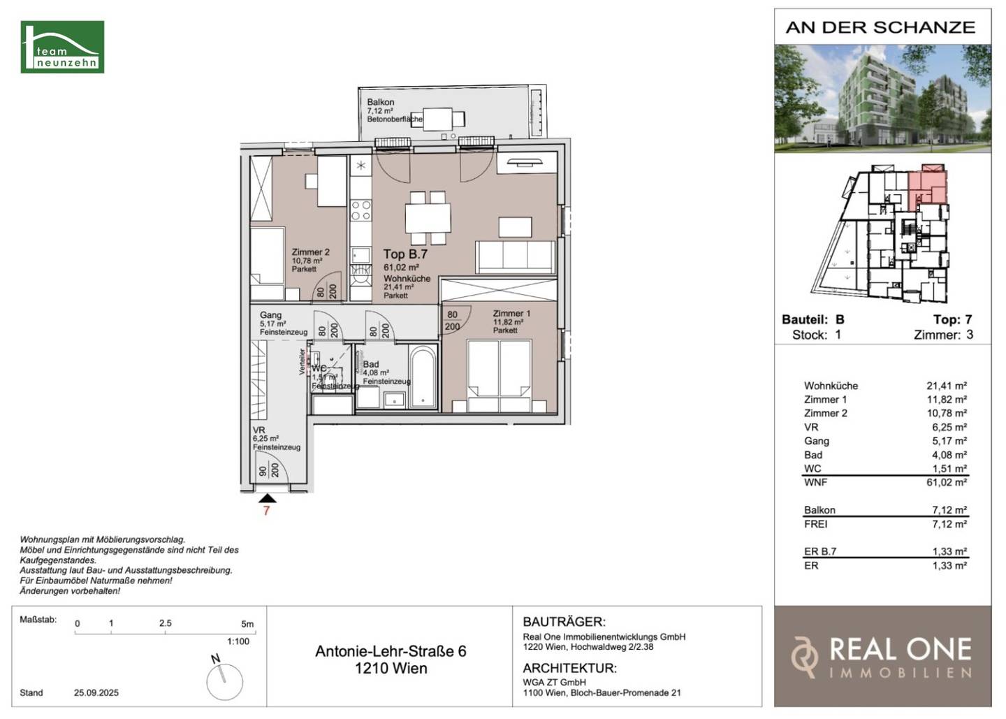 An der Schanze, investor first occupancy near Kagran U1 and Alte Donau, completion end of 2026
