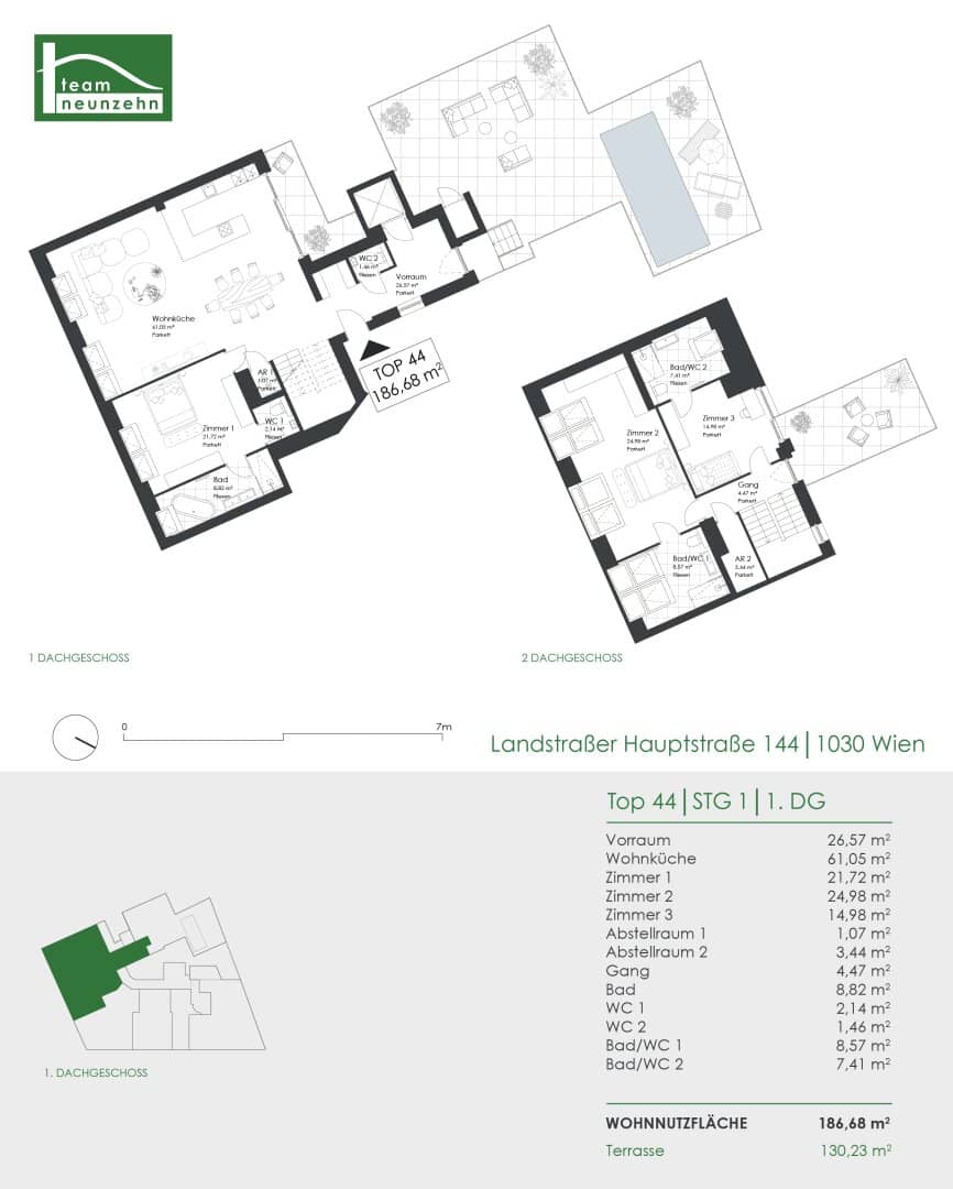 Exclusive penthouse apartment in a sought-after location of the third district near Kardinal-Nagl-Platz
