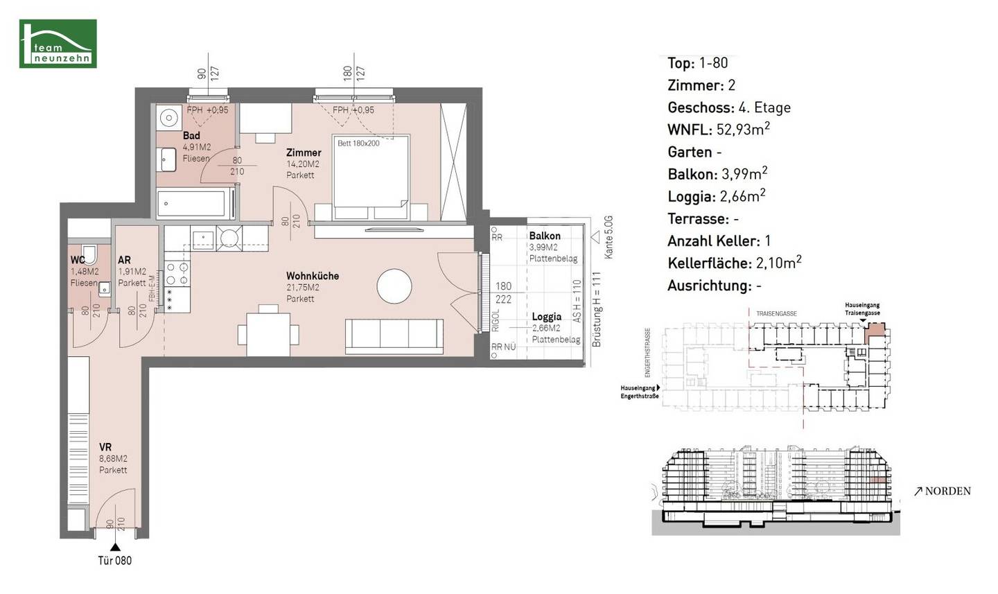 Close to the center and close to nature: Modern apartments between Handelskai and the Danube