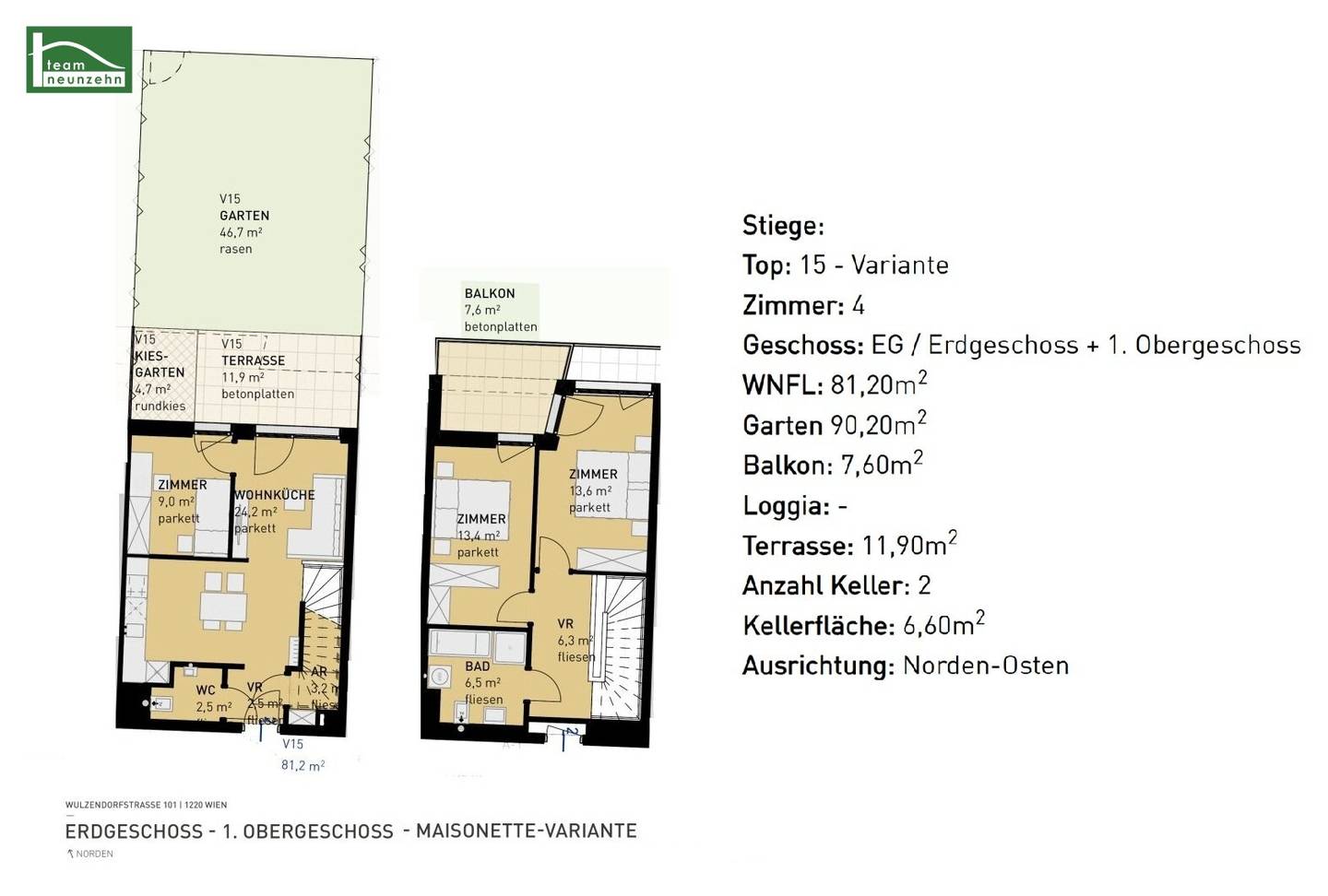 Attractive maisonette apartment in a quiet location with modern features