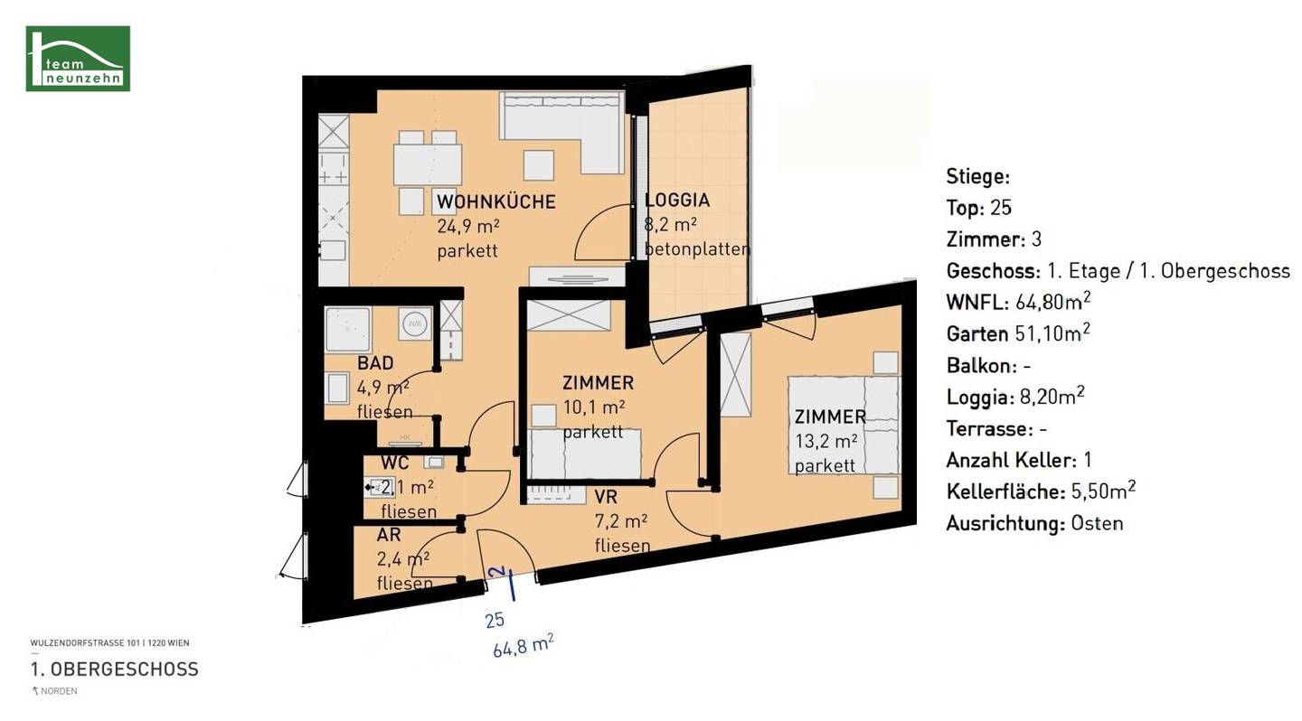 Relaxed living with comfort, well-designed new-build apartments with outdoor areas