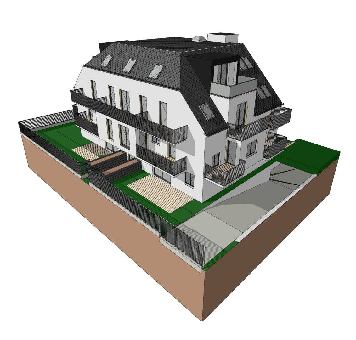 720m² Grundstück mit bewilligtem Projekt gewichtete Fläche 854,57 m² + Gärten*