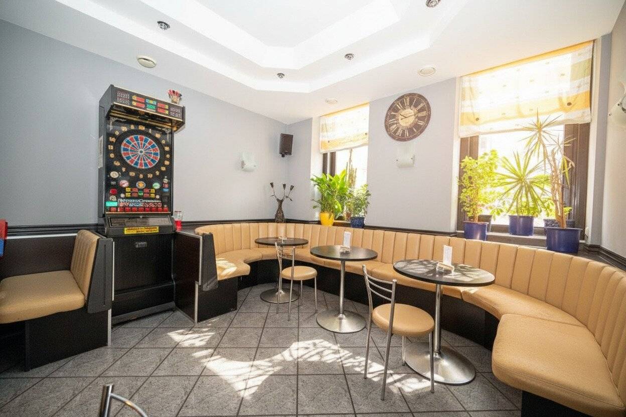 Top cafe bar with small apartment